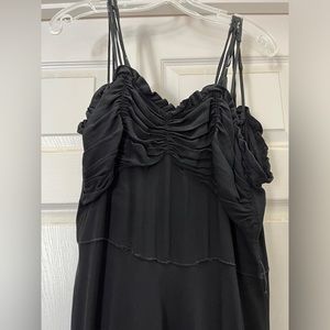 Vintage evening dress. Long black slip, long dress and embroidered bolero jacket